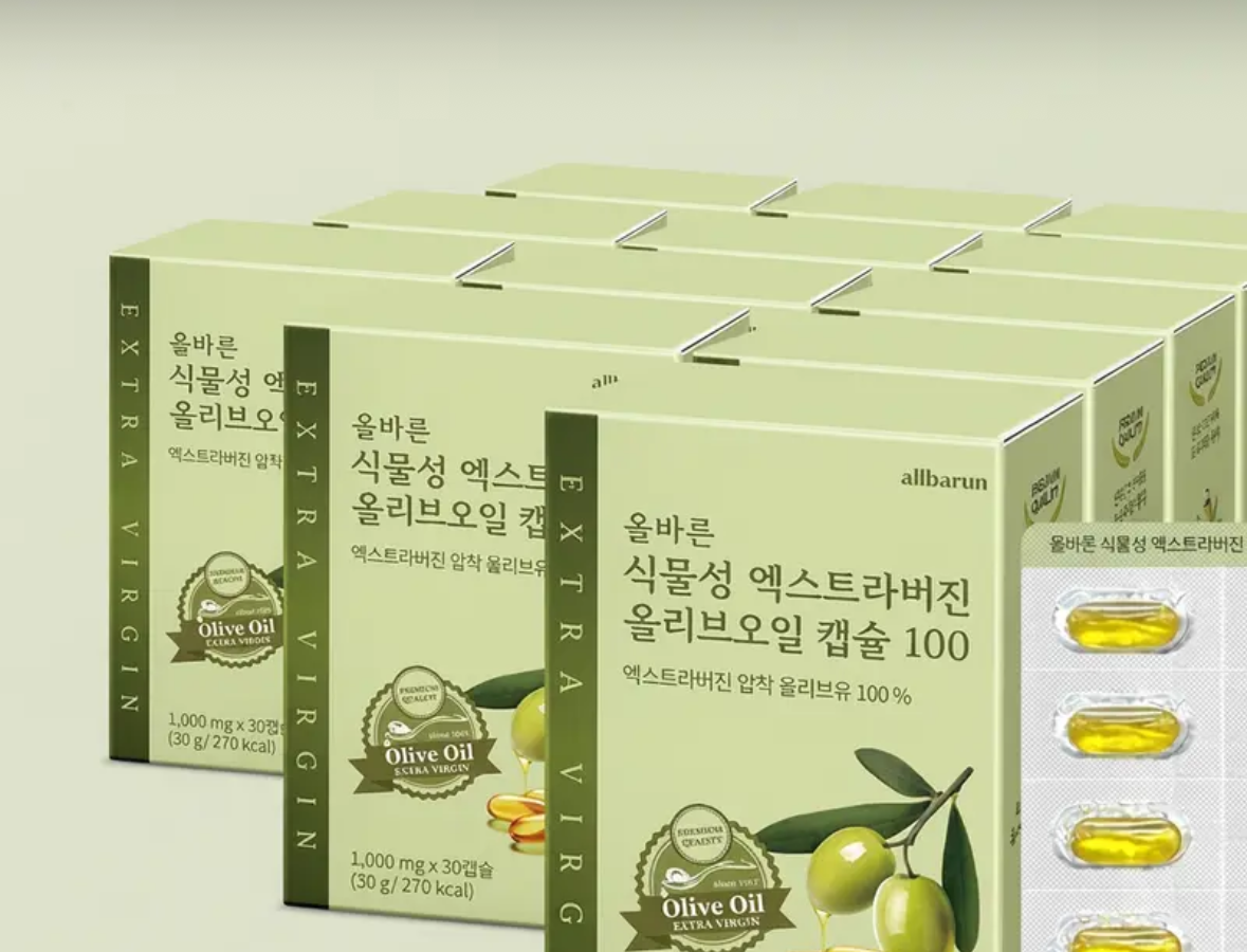 올바른 식물성 엑스트라버진 올리브오일 캡슐 100 (30캡슐×12박스)